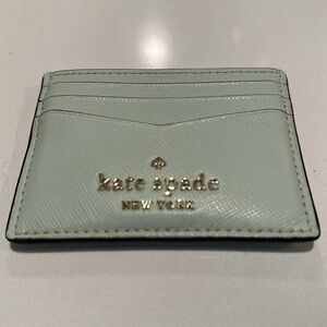 Kate Spade New York small slim Saffiano Leather Crystal blue  card holder